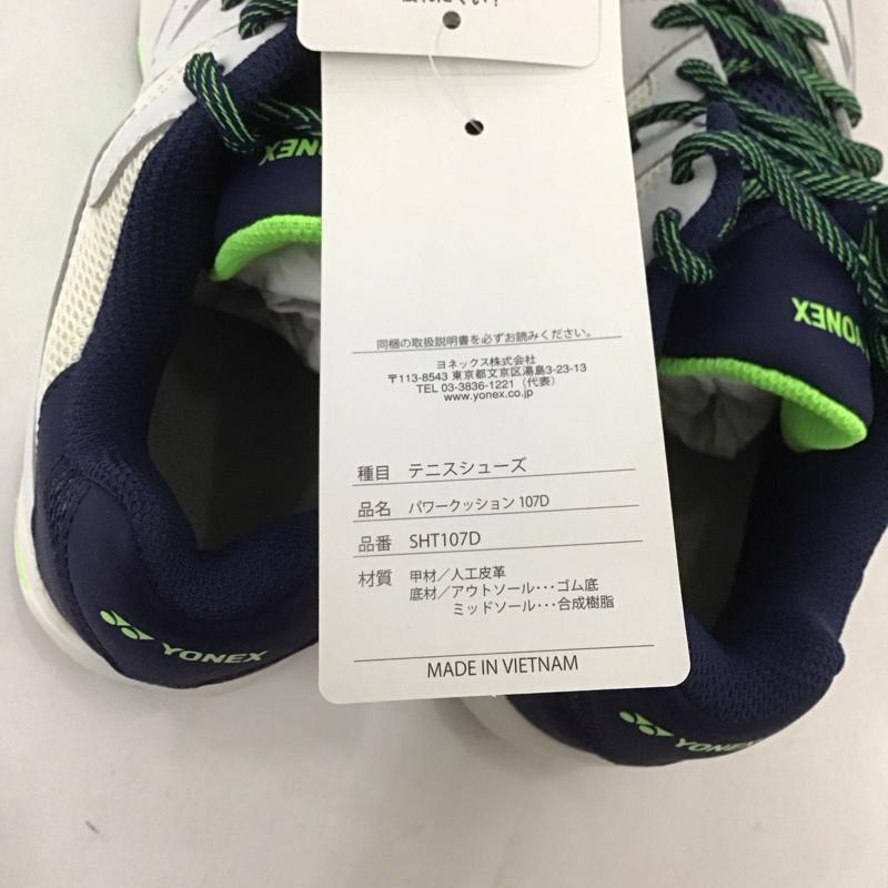 ヨネックス YONEX カジュアルシューズ カジュアルシューズ パワークッション 107D SHT107D テニスシューズ 24.5cm 無地 白 / ホワイト / X 紺 / ネイビー / レディース USED 古着 中古 10125822