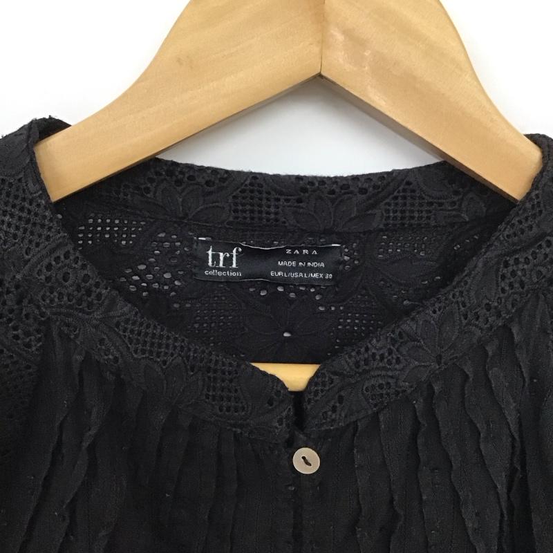 ザラ ZARA シャツ、ブラウス 長袖 L 無地 黒 / ブラック / レディース USED 古着 中古 10132009