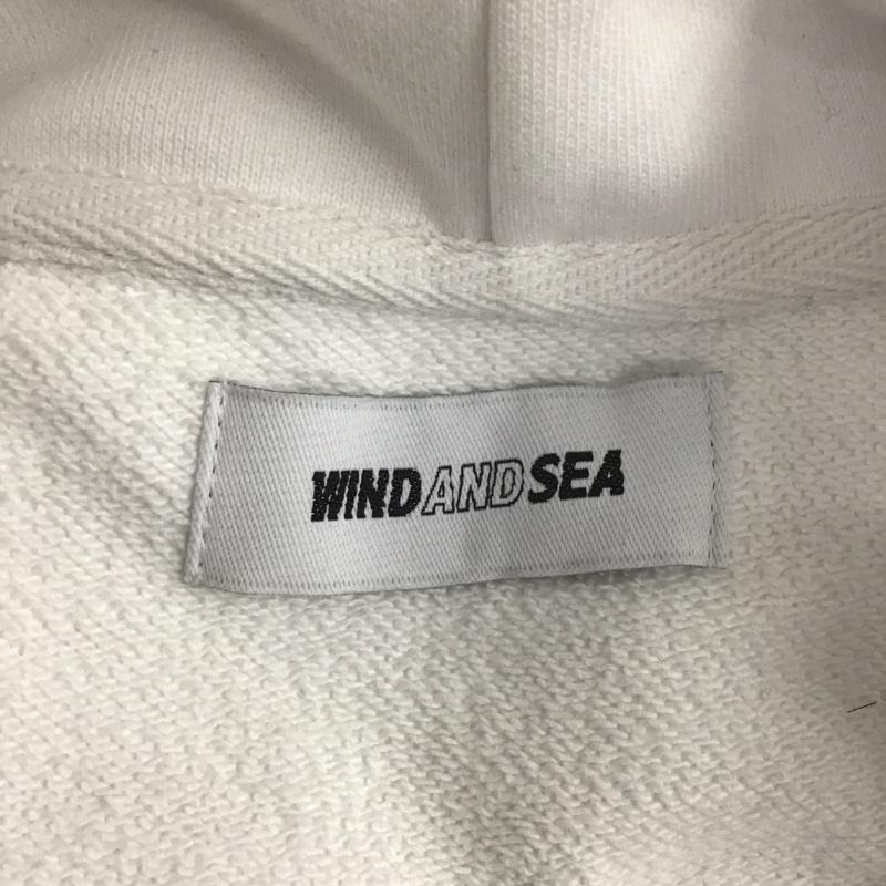 ウィンダンシー WIND AND SEA パーカー 長袖 長袖パーカー フード付きパーカー プリントスウェット トレーナー L ロゴ、文字 白 / ホワイト /  メンズ USED 古着 中古 10124699