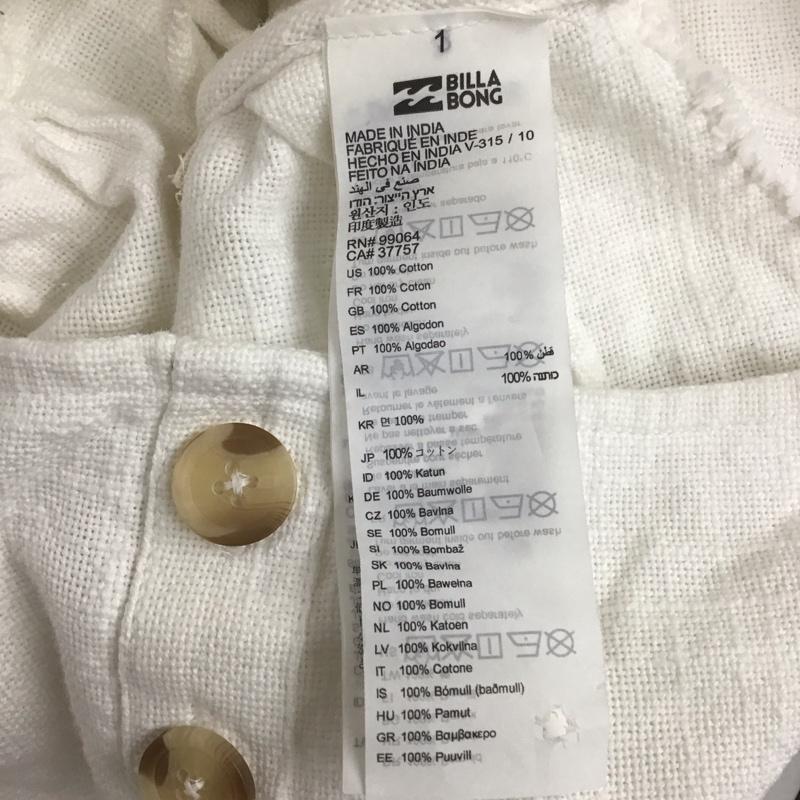ビラボン BILLABONG カットソー 半袖 BA013-130 ショート丈 S 無地 白 / ホワイト /  レディース USED 古着 中古 10114244