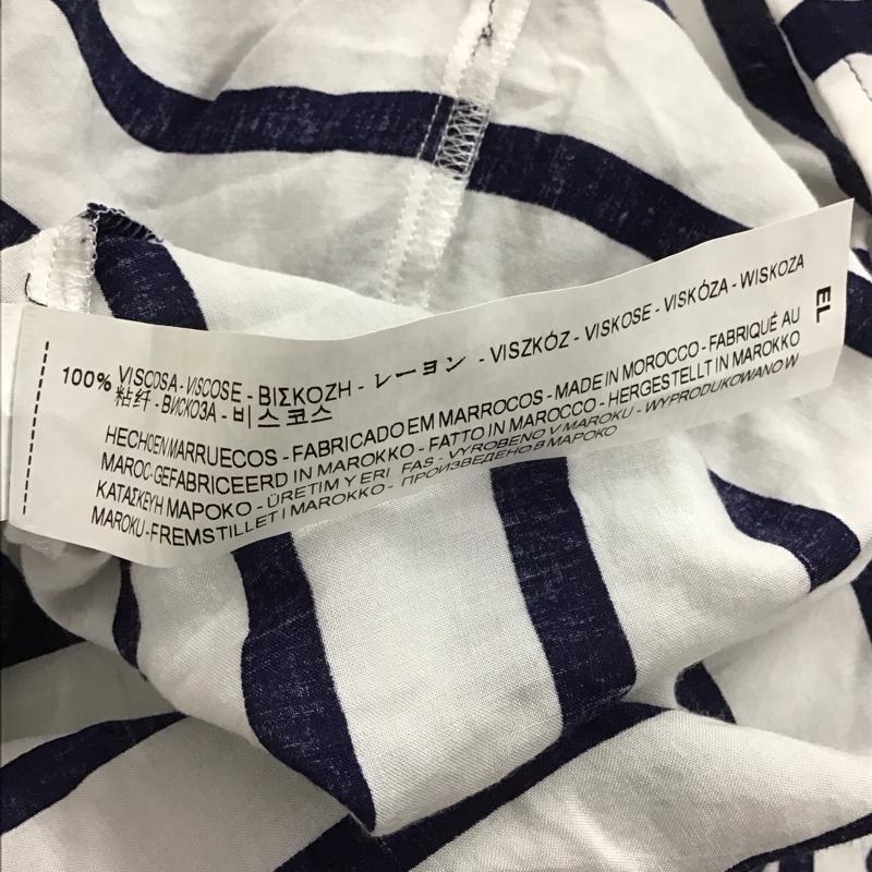 ザラベーシック ZARA BASIC カットソー 七分袖 XS ボーダー柄 白 / ホワイト / X 紺 / ネイビー / レディース USED 古着 中古 10130387