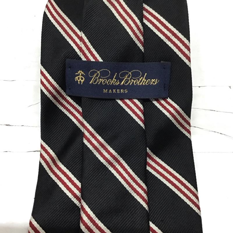 ブルックスブラザーズ BROOKS BROTHERS ネクタイ ネクタイ シルク USA製 ストライプ 黒 / ブラック / X 白 / ホワイト / X 赤 / レッド / メンズ USED 古着 中古 10113411