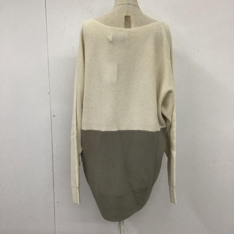 アズールバイマウジー AZUL BY MOUSSY ニット、セーター 長袖 250eab70-039i ヌーディードルマンニット 長袖ニットカットソー S 無地 白 / ホワイト / X 灰 / グレー /  レディース USED 古着 中古 10111502