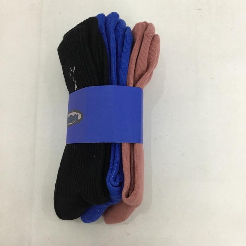 カクタスジャック Cactus Jack ファッション小物 ファッション小物 3 PACK SOCKS 靴下 3足セット ロゴ、文字 黒 / ブラック / X 青 / ブルー / X 桃 / ピンク / メンズ USED 古着 中古 10125176
