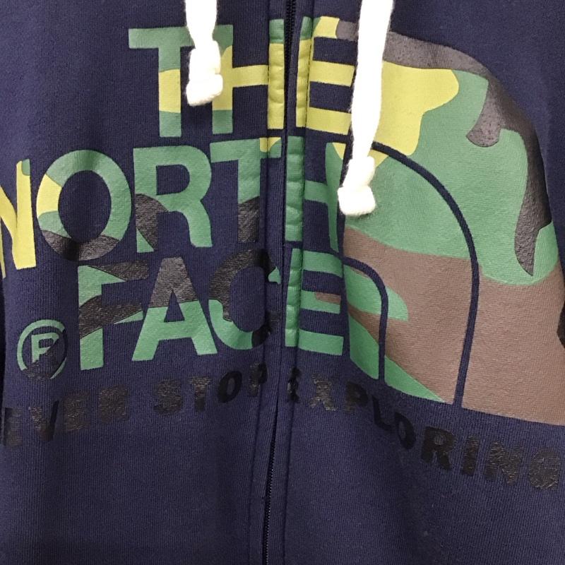 ザノースフェイス THE NORTH FACE パーカー 長袖 NT61502X ジップパーカー S プリント X ロゴ、文字 紺 / ネイビー / メンズ USED 古着 中古 10131417