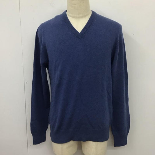 ブルックスブラザーズ BROOKS BROTHERS ニット、セーター 長袖 長袖ニットカットソー ニット セーター Vネックニット M 無地 青 / ブルー /  メンズ USED 古着 中古 10112565