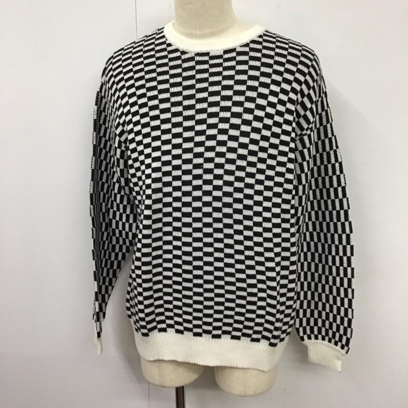 シュプリーム Supreme ニット、セーター 長袖 20SS BackLogoSweater 長袖ニットカットソー セーター L チェック 白 / ホワイト / X 黒 / ブラック / メンズ USED 古着 中古 10115394
