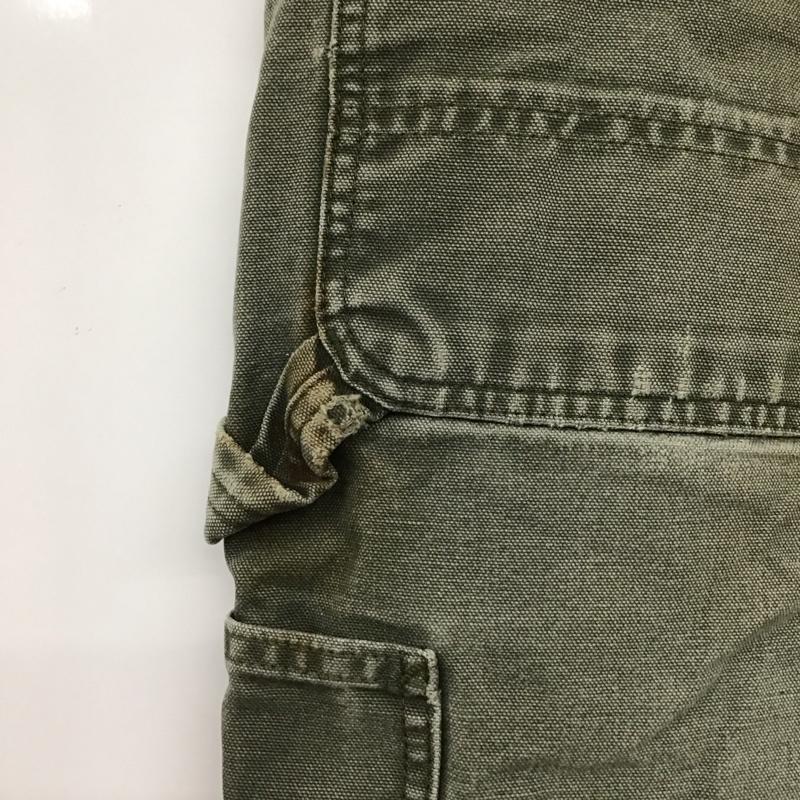 カーハート Carhartt パンツ ワークパンツ、ペインターパンツ B11MOS 35×32 ロゴ、文字 カーキ / カーキ /  メンズ USED 古着 中古 10123670