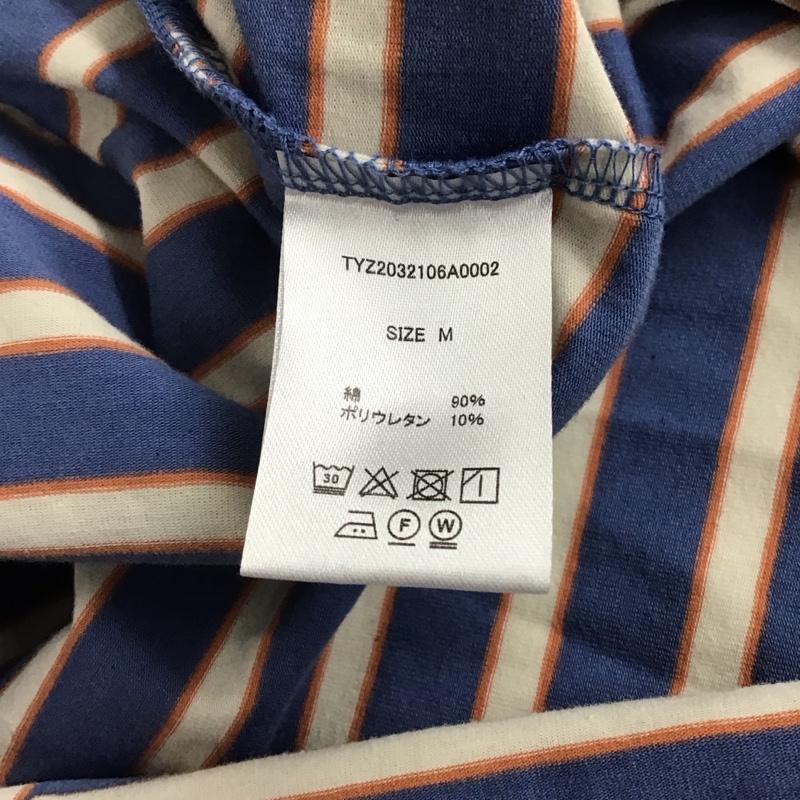 チャオパニックティピー CIAOPANIC TYPY カットソー 長袖 長袖カットソー プリントカットソー クルーネック M ボーダー柄 水色 / ライトブルー / メンズ USED 古着 中古 10145046