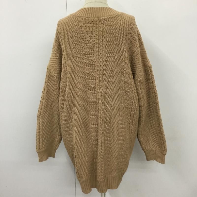 シェルター SHEL TTER カーディガン 長袖 長袖ニットカーディガン リブニットカーディガン 前開き FREE 無地 ベージュ / ベージュ / レディース USED 古着 中古 10110108
