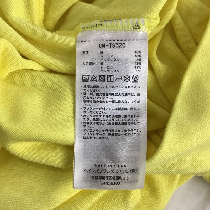 チャンピオン Campion ワンピース ミニスカート CW-TS320 フーデッド 半袖 L 無地 X ロゴ、文字 黄 / イエロー / レディース USED 古着 中古 10134660