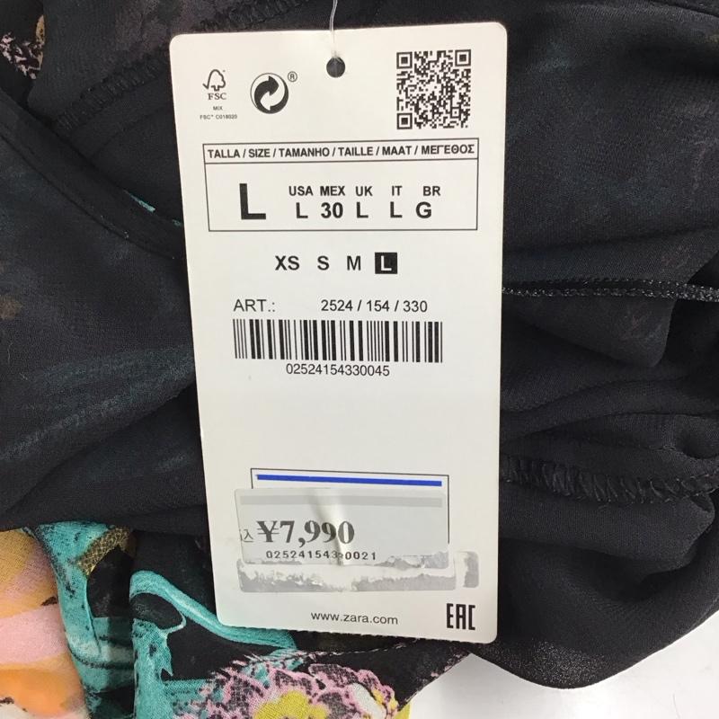 ザラ ZARA ワンピース ロングスカート ロングワンピース ノースリーブワンピース フレアスカート L プリント マルチカラー / マルチカラー / レディース USED 古着 中古 10134123