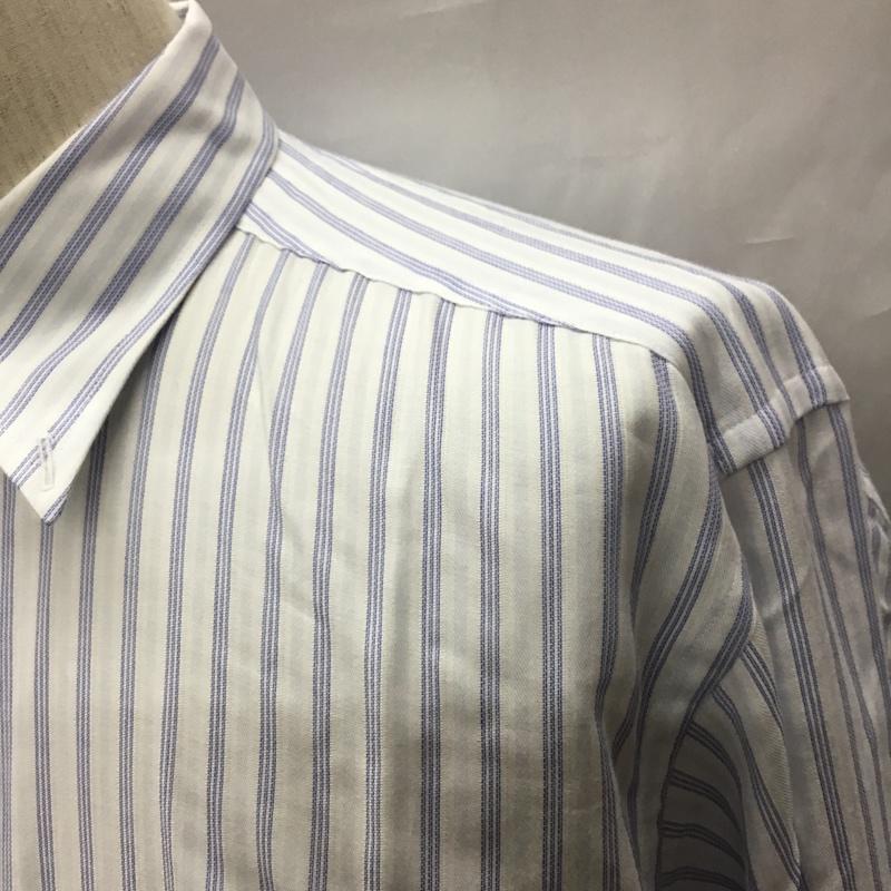チャップス CHAPS シャツ、ブラウス 長袖 コットン ボタンダウン ストライプ 白 / ホワイト / X 青 / ブルー / X 水色 / ライトブルー / メンズ USED 古着 中古 10116095