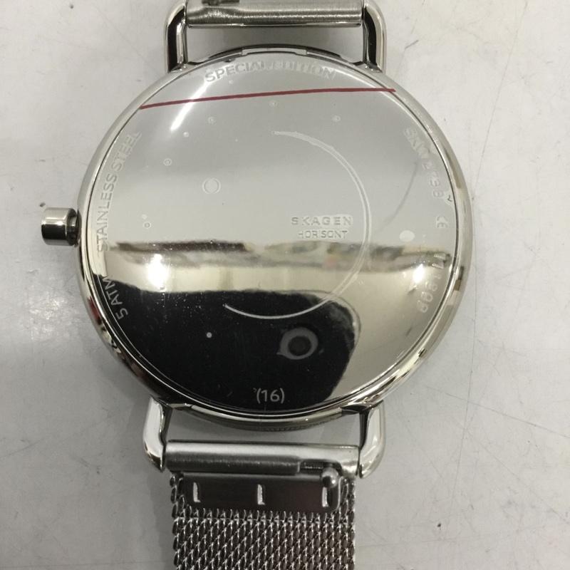 スカーゲン SKAGEN 腕時計 アナログ(クォーツ式) SKW2738 箱有 ロゴ、文字 紺 / ネイビー / X 銀 / シルバー / メンズ USED 古着 中古 10135144