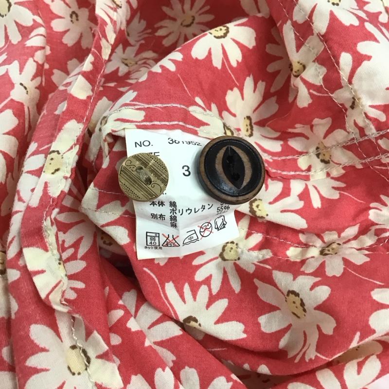 ゴースローキャラバン go slow caravan シャツ、ブラウス 七分袖 フラワー柄 7分袖シャツ プルオーバーシャツ クレリックシャツ 3 プリント 赤 / レッド / メンズ USED 古着 中古 10139475