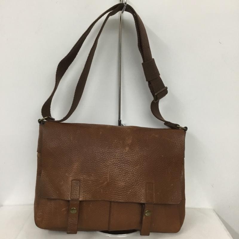 ギャップ GAP ショルダーバッグ ショルダーバッグ レザーバッグ 牛革 無地 茶 / ブラウン / メンズ USED 古着 中古 10134637