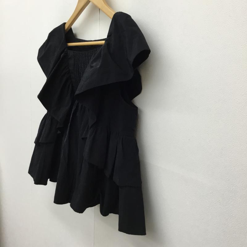スナイデル SNIDEL カットソー 半袖 SWFB174132 ラッフルフリルブラウス FREE 無地 黒 / ブラック / レディース USED 古着 中古 10135926