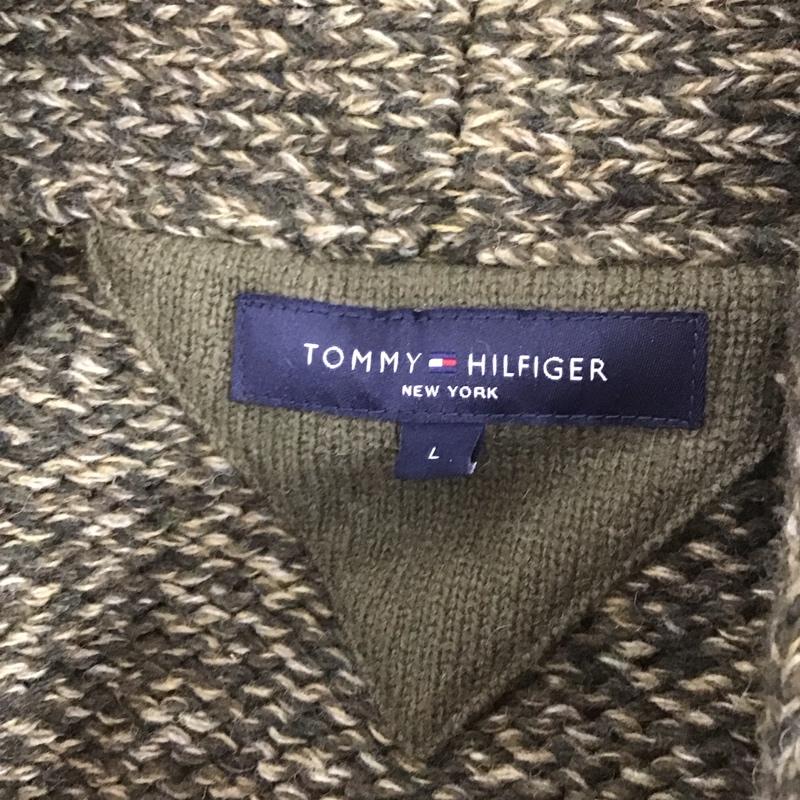 トミーヒルフィガー TOMMY HILFIGER カーディガン 長袖 長袖ニットカーディガン リブニットカーディガン L 無地 マルチカラー / マルチカラー / メンズ USED 古着 中古 10112547