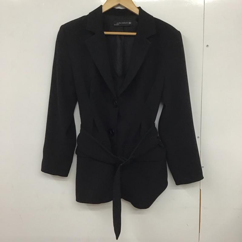 ザラウーマン ZARA WOMAN ジャケット、上着 ジャケット、ブレザー カジュアルジャケット アウター カラージャケット ウエスト切り替え XS 無地 黒 / ブラック / レディース USED 古着 中古 10133017