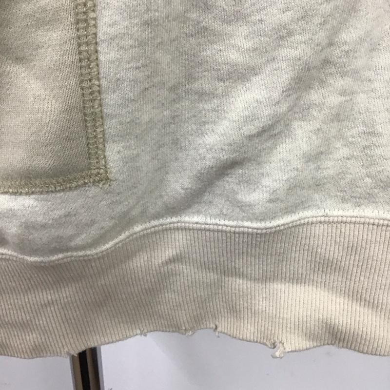 サスクワァッチファブリックス SASQUATCHfabrix. パーカー 半袖 半袖パーカー スウェットカットソー ダメージ加工 L 無地 白 / ホワイト /  メンズ USED 古着 中古 10112168