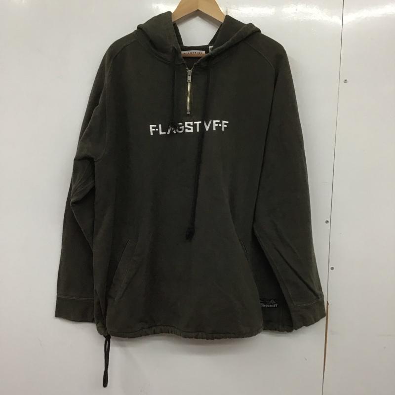 フラグスタフ FLAGSTUFF パーカー 長袖 長袖スウェットパーカー プルオーバー ジップアップパーカー L ロゴ、文字 茶 / ブラウン / メンズ USED 古着 中古 10138431