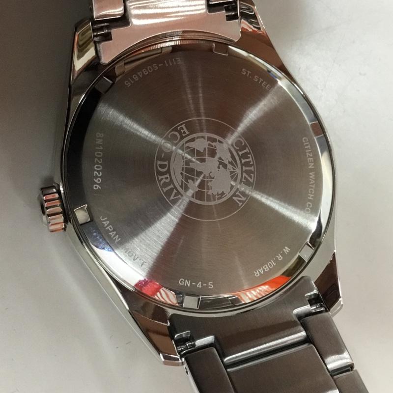 シチズン CITIZEN 腕時計 アナログ(クォーツ式) Eco Drive E111-S094615 箱有 ロゴ、文字 銀 / シルバー / X 紺 / ネイビー / メンズ USED 古着 中古 10106501