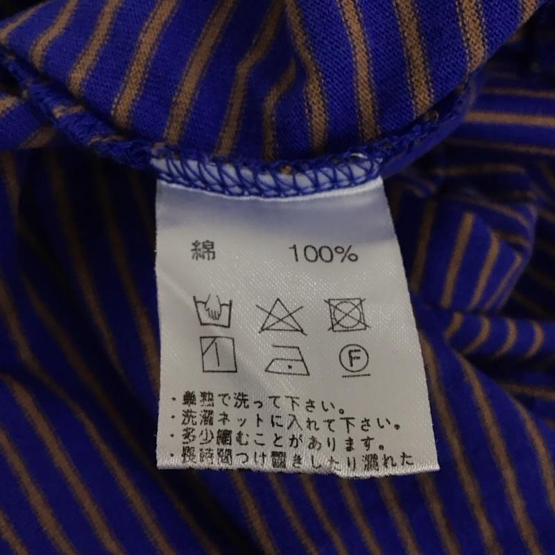 ポリ POLY ポロシャツ 半袖 半袖ポロシャツ 半袖カットソー カラーシャツ ボーダー柄 青 / ブルー / X 茶 / ブラウン / メンズ USED 古着 中古 10148247