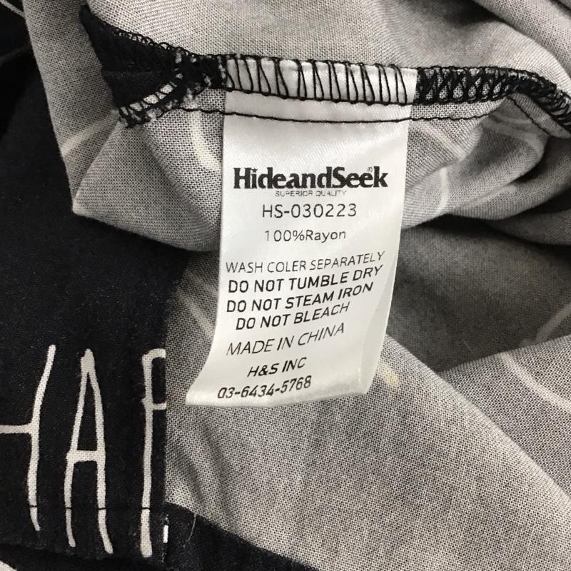 ハイドアンドシーク HIDE AND SEEK シャツ、ブラウス 長袖 hs-030223 長袖シャツ プリントシャツ オープンカラーシャツ XL プリント 黒 / ブラック / X 白 / ホワイト / メンズ USED 古着 中古 10136138