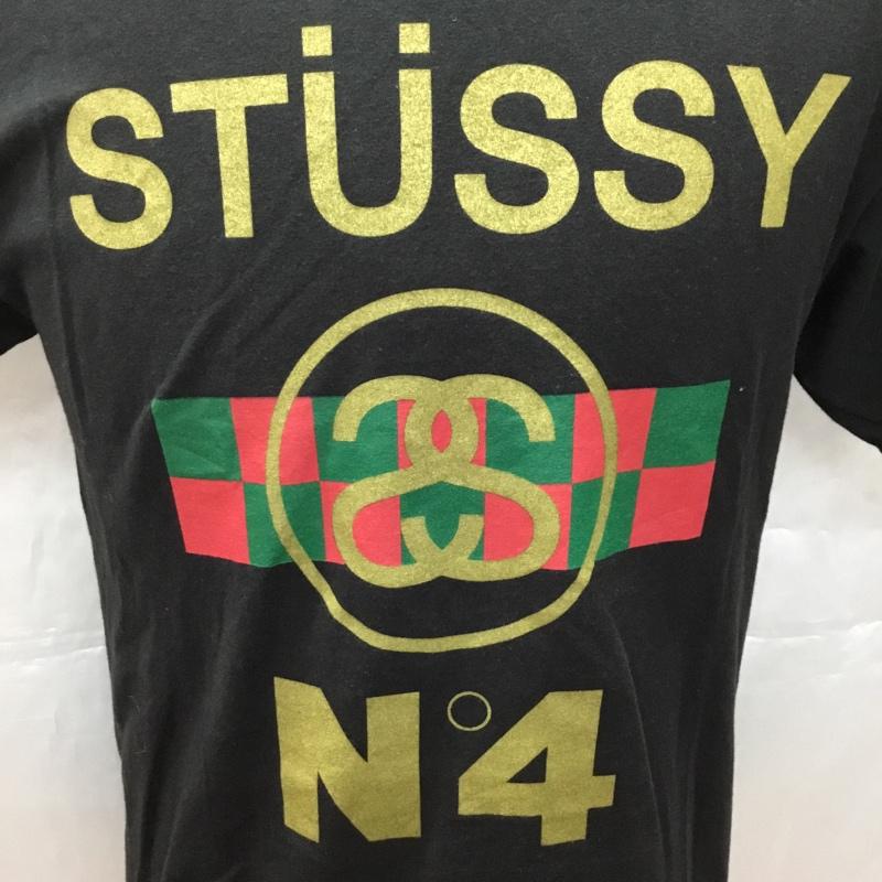 ステューシー STUSSY Tシャツ 半袖 半袖カットソー プリントTシャツ クルーネックカットソー S プリント 黒 / ブラック /  メンズ USED 古着 中古 10108988