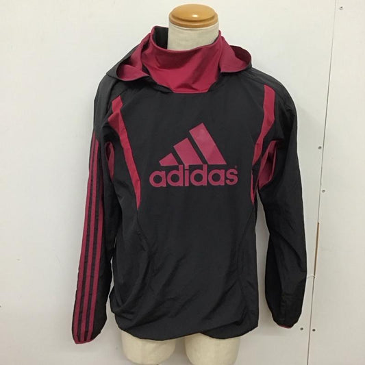 アディダス adidas パーカー 長袖 Z27765 プルオーバー スポーツウェア L ロゴ、文字 黒 / ブラック / X えんじ / ワインレッド /  メンズ USED 古着 中古 10126017