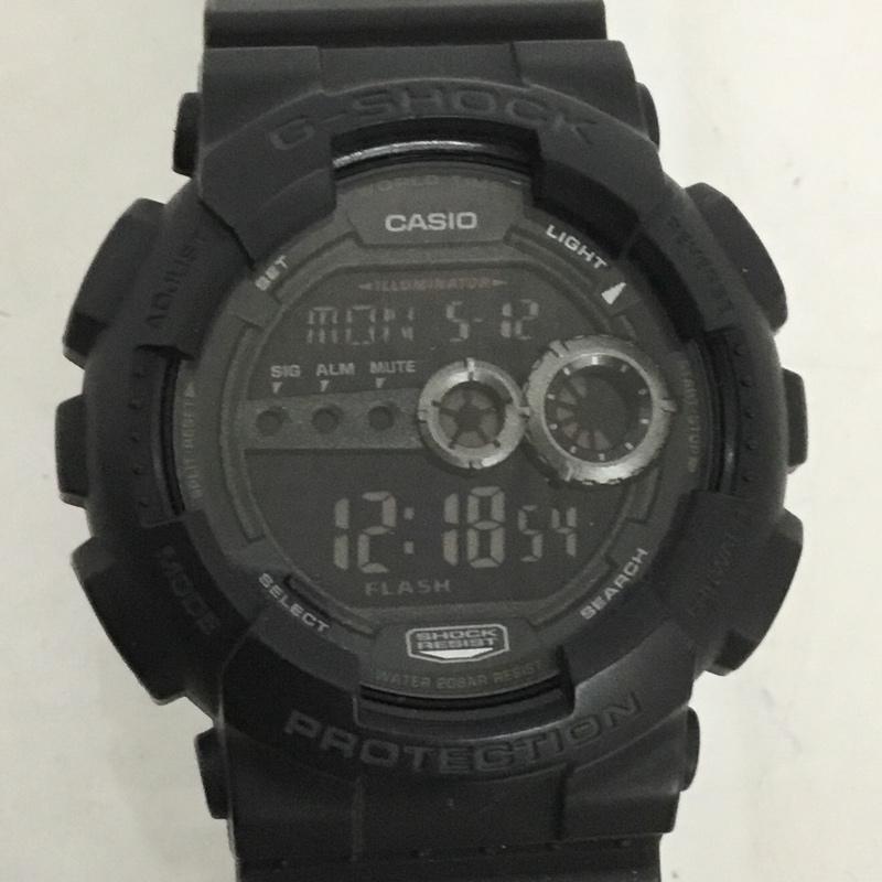 ジーショック G-SHOCK 腕時計 デジタル GD-100 ロゴ、文字 黒 / ブラック / メンズ USED 古着 中古 10131074