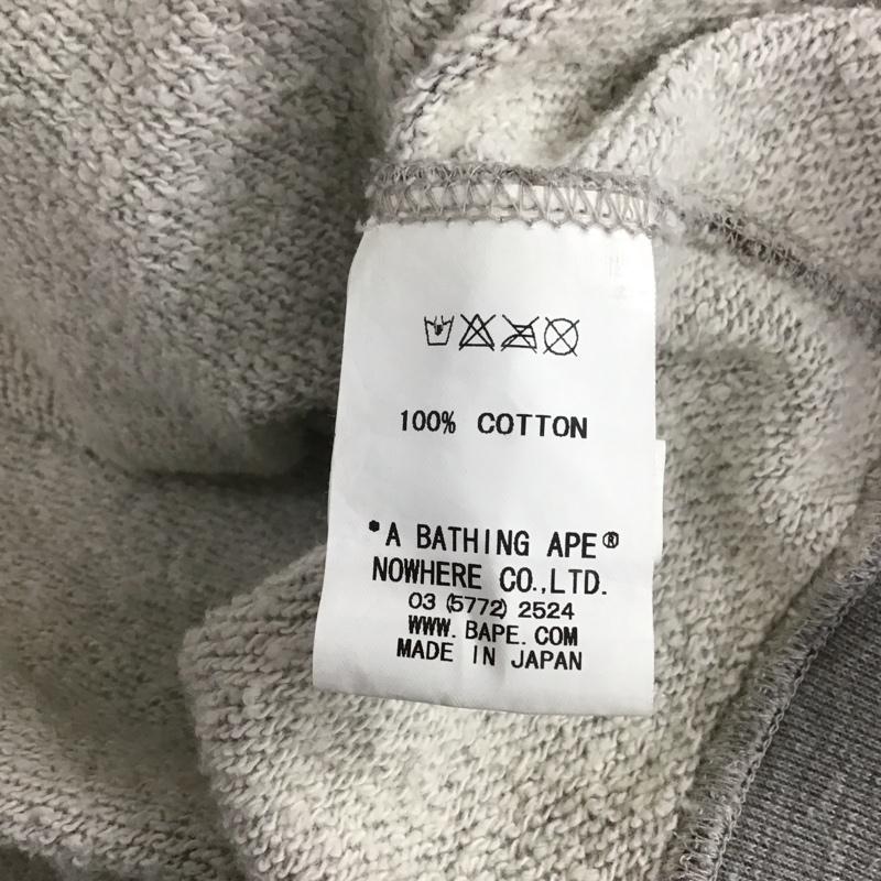 ベイプ BAPE パーカー 長袖 長袖パーカー フード付きパーカー プリントスウェット トレーナー XL ロゴ、文字 灰 / グレー / X 茶 / ブラウン / メンズ USED 古着 中古 10107407