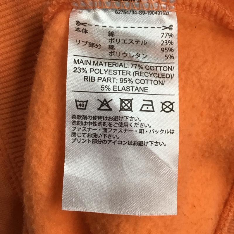 アディダス adidas パーカー 長袖 ed1996 パーカー ジップアップパーカー スポーツウェア M ロゴ、文字 橙 / オレンジ / メンズ USED 古着 中古 10129296