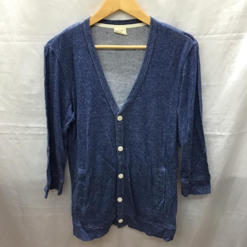 グリーンレーベルリラクシング green label relaxing カーディガン 七分袖 3227-175-0236 Vネック S 無地 青 / ブルー / メンズ USED 古着 中古 10119290