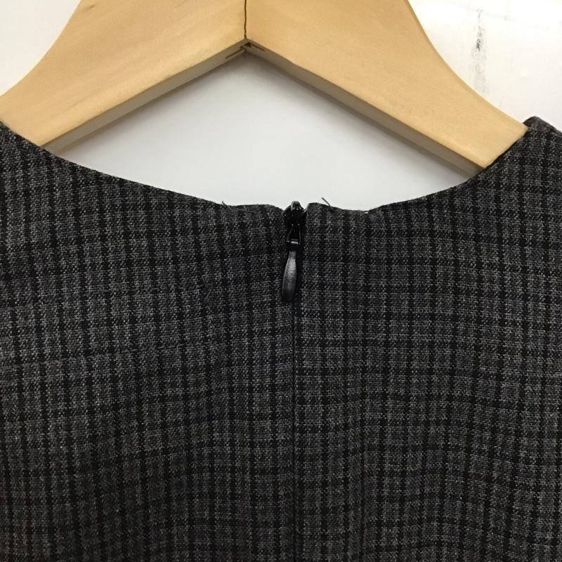 ザラ ZARA カットソー 長袖 8481/718/922 ショート丈 レイヤードトップス S チェック チャコールグレー / チャコールグレー / X 青 / ブルー / レディース USED 古着 中古 10133626