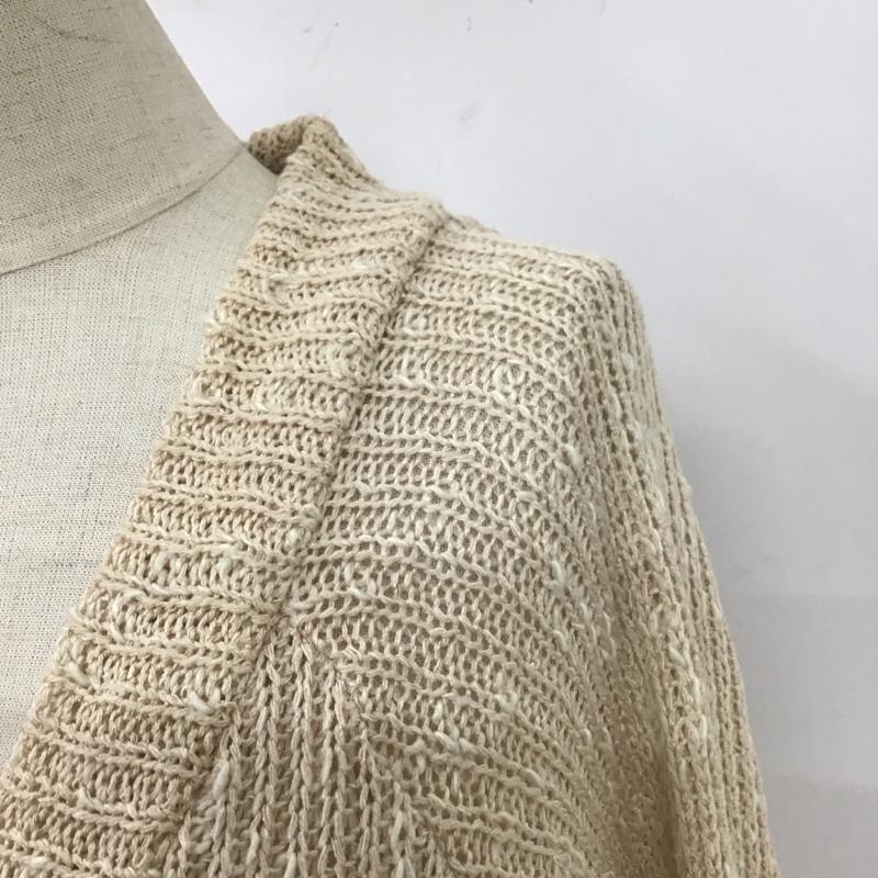セシルマクビー CECIL McBEE カーディガン 長袖 長袖カーディガン 長袖カットソー ノーカラージャケット 前開カーディガン M 無地 ベージュ / ベージュ / レディース USED 古着 中古 10117881