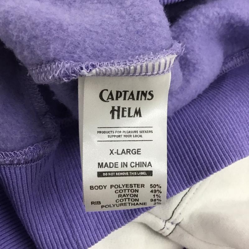 キャプテンズヘルム Captains Helm パーカー 長袖 フーディ XL ロゴ、文字 白 / ホワイト / X 黒 / ブラック / X 紫 / パープル / メンズ USED 古着 中古 10106682