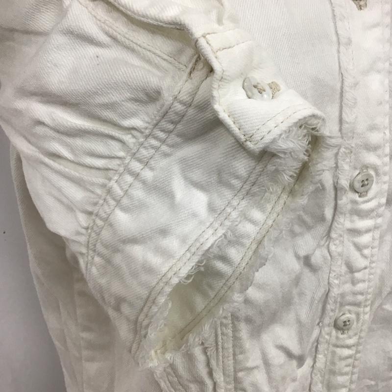 マウジー MOUSSY シャツ、ブラウス 半袖 010ES211-0820-1 デニムフリルシャツ 1 無地 白 / ホワイト / レディース USED 古着 中古 10114471