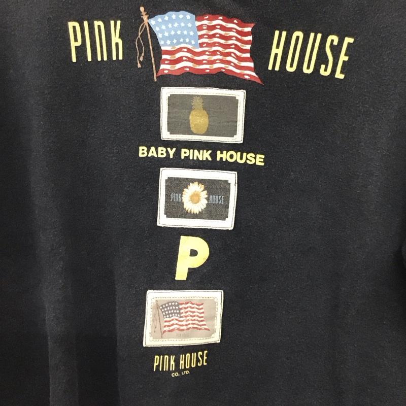 ピンクハウス PINK HOUSE トレーナー 長袖 長袖トレーナー スウェット クルーネック プルオーバー ロゴ、文字 紺 / ネイビー / レディース USED 古着 中古 10136287