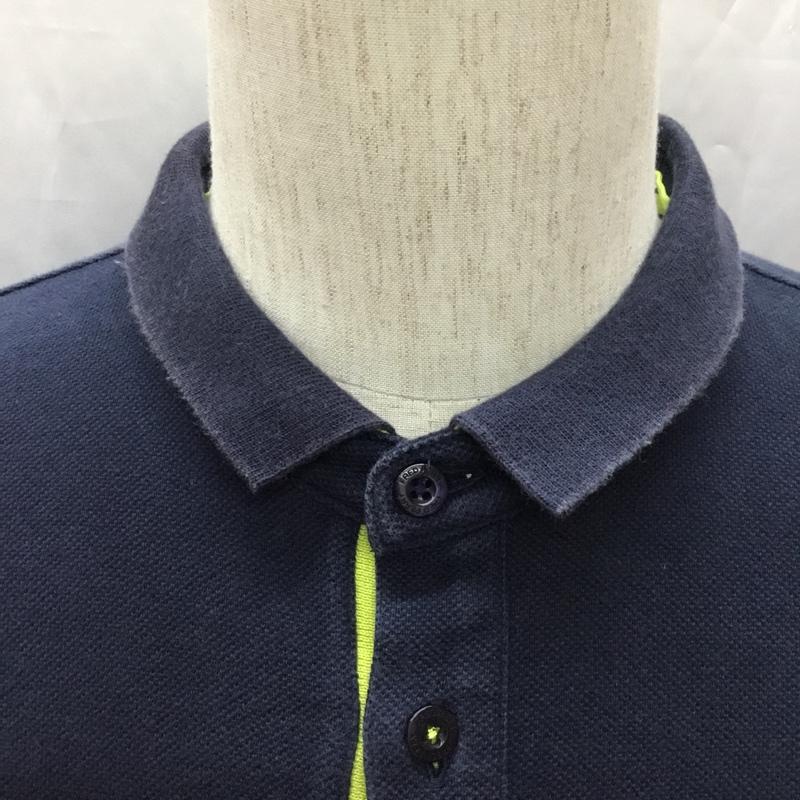 フレッドペリー FRED PERRY ポロシャツ 半袖 半袖ポロシャツ カラーシャツ 半袖カットソー XL ロゴ、文字 紺 / ネイビー / メンズ USED 古着 中古 10109004
