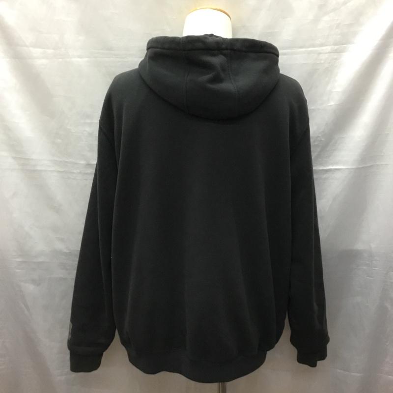 カーハート Carhartt パーカー 長袖 長袖パーカー ジップアップパーカー プリントスウェット トレーナー M 無地 黒 / ブラック /  メンズ USED 古着 中古 10120312