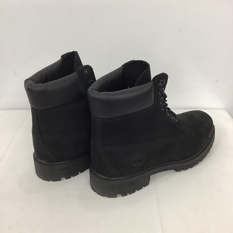 ティンバーランド Timberland ブーツ ショートブーツ 10073 アイコン 6インチ プレミアム レザーブーツ 7W 箱有 ワンポイント 黒 / ブラック / メンズ USED 古着 中古 10123170