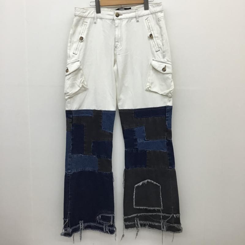 ユーズドクロージング used clothes パンツ デニム、ジーンズ JADED LONDON ジェイデッドロンドン パッチワークデニム 30インチ ダメージ加工 白 / ホワイト / X 青 / ブルー / X 灰 / グレー /  メンズ USED 古着 中古 10122729