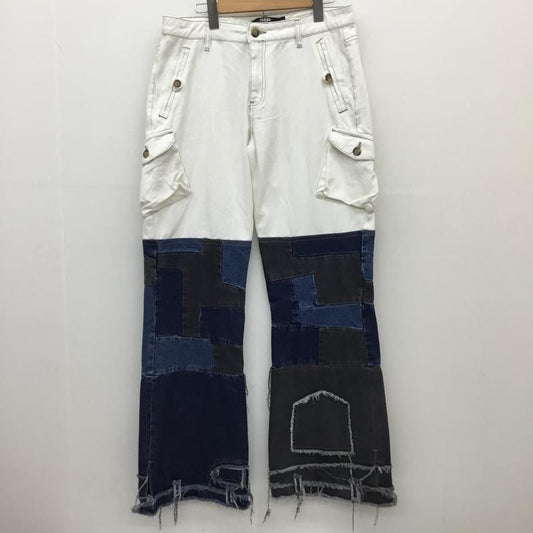 ユーズドクロージング used clothes パンツ デニム、ジーンズ JADED LONDON ジェイデッドロンドン パッチワークデニム 30インチ ダメージ加工 白 / ホワイト / X 青 / ブルー / X 灰 / グレー /  メンズ USED 古着 中古 10122729