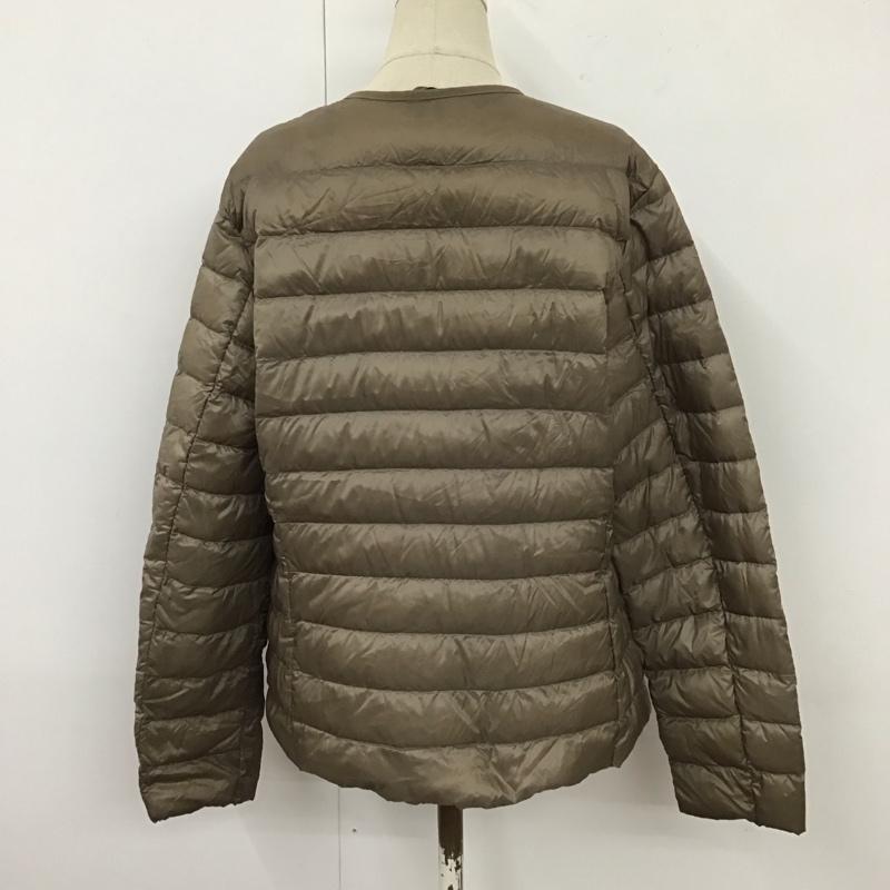 ユニクロ UNIQLO ジャケット、上着 ジャケット、ブレザー 211-400717 ノーカラーウルトラライトダウン ダウンジャケット XL 無地 茶 / ブラウン / レディース USED 古着 中古 10118006