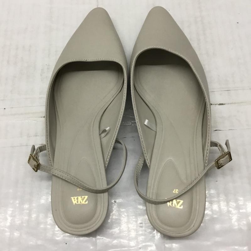 ザラ ZARA ミュール ミュール 3223 310 002 ポインテッドトゥ EU37 無地 グレージュ / グレージュ / レディース USED 古着 中古 10119091