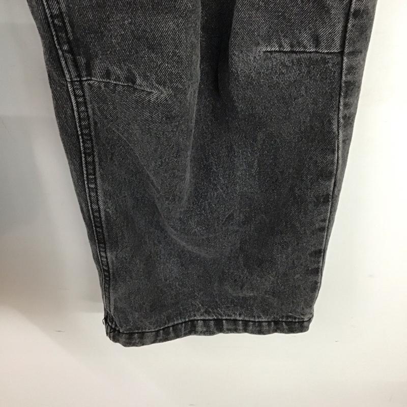 ナインティナインティ 9090 パンツ デニム、ジーンズ デニムパンツ ワイドパンツ カジュアルパンツ L 無地 黒 / ブラック / メンズ USED 古着 中古 10130649