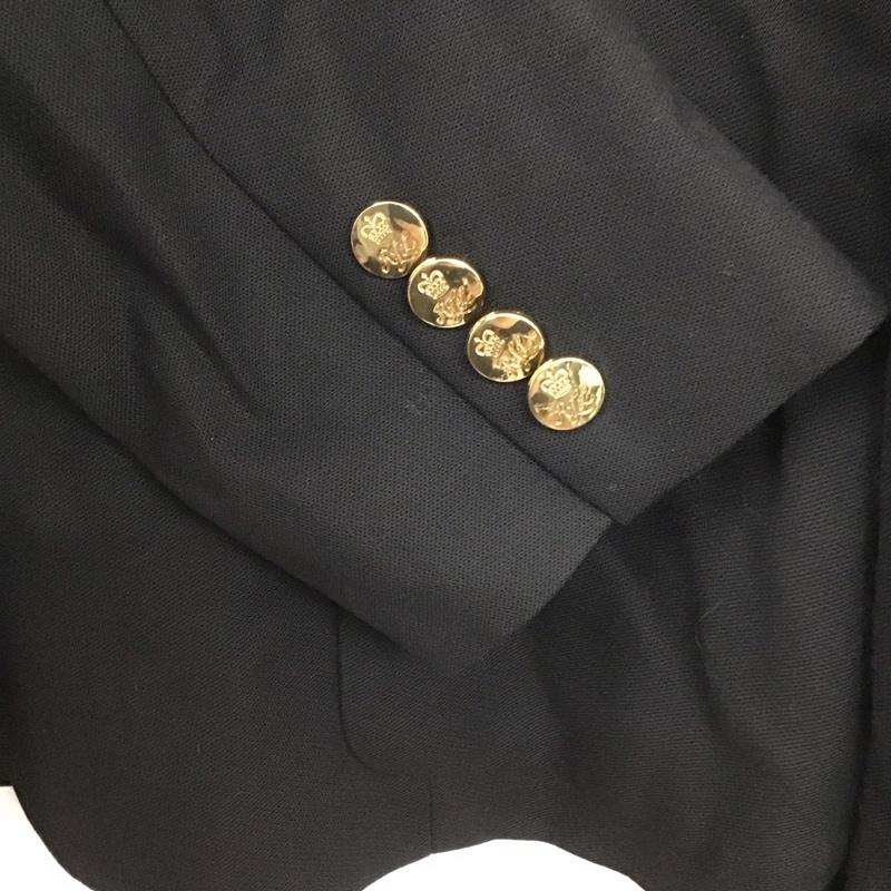 ローレンラルフローレン LAUREN RALPH LAUREN ジャケット、上着 ジャケット、ブレザー ブレザー カジュアルジャケット 80s 緑タグ 金ボタン ロゴ、文字 黒 / ブラック / レディース USED 古着 中古 10128987