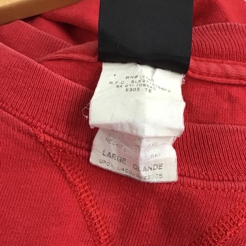 スターター STARTER Tシャツ 半袖 半袖カットソー プリントTシャツ クルーネックカットソー L ロゴ、文字 赤 / レッド / メンズ USED 古着 中古 10136655