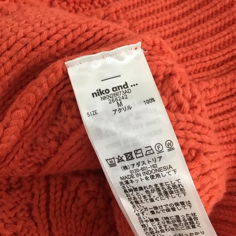 ニコアンド niko and... ニット、セーター 長袖 長袖 M 総柄 橙 / オレンジ /  レディース USED 古着 中古 10111515